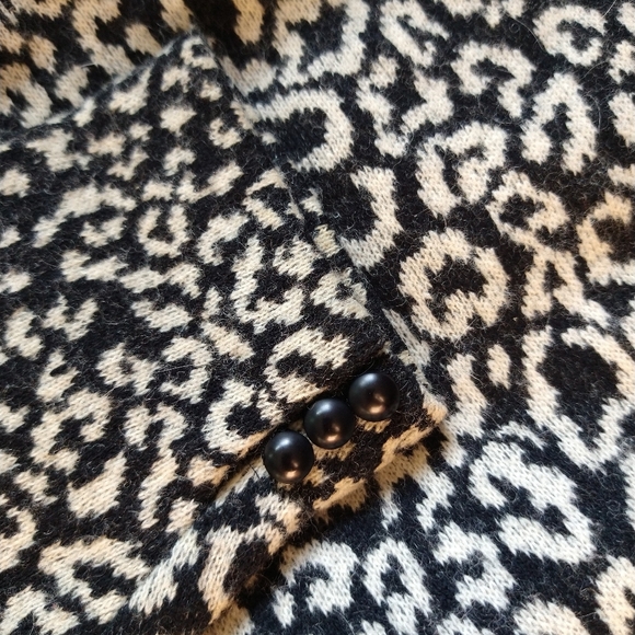 leopard print SWEATER KNIT DRESS vintage M (N6) - Picture 10 of 10